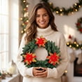 thumbnail image 4 of Aurorax Christmas Decorations Outdoor,Artificial Christmas Wreath Realistic Waterproof Pre-Assembled Winter Decorations for Home, 4 of 6