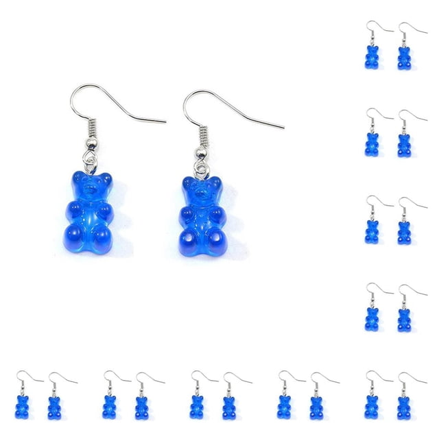 Minnieouse Gancho para la oreja Forma de oso diario Pendiente colgante Colgante Accesorios populares Pendientes colgantes Suministro para fiestas Azul Azul 10piezas Minnieouse CBP277302