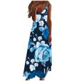 thumbnail image 2 of Drppepioner Robes Femmes d'Été Décontracté Sans Manches Robes Lâches Tournesol Floral Robe Bleue 12(XXL), 2 of 5
