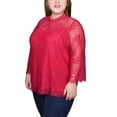 thumbnail image 2 of Plus Size 3/4 Sleeve Lace Blouse, 2 of 3