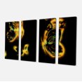 thumbnail image 2 of Yellow Fractal Butterflies on Black - Floral Canvas Art Print, 2 of 3