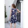 thumbnail image 3 of V Neck Sleeveless Sundresses Navy Blue Flower XL, 3 of 4