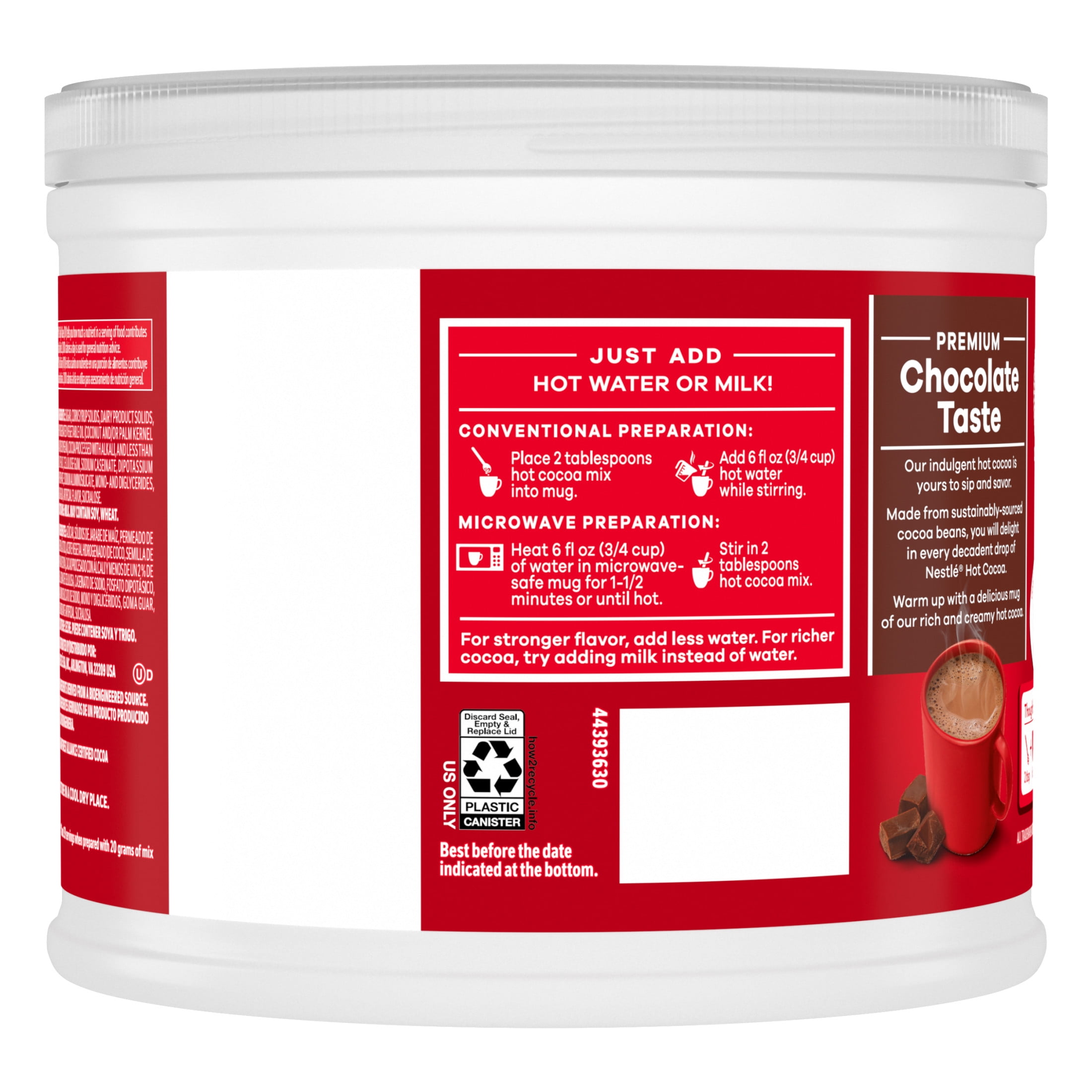 Nestle Hot Cocoa Rich Milk Chocolate Flavored Mix Powder, 27.7 oz, Can