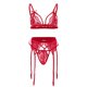 thumbnail image 4 of Gibobby Conjuntos de bragas de encaje Ropa Lencería para Mujer Encaje Interior Halter Chemise V Cuello Camisón Sexy Ropa de Dormir Camisón Malla(Rojo, 3XG), 4 of 5