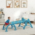 thumbnail image 2 of Qaba 7-in-1 Wooden Pikler Triangle Set with Arch, Ramp and Ladder, Blue, 2 of 10
