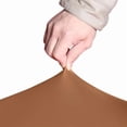 thumbnail image 6 of HOMEIORA 1pc Indoor & Outdoor Tablecloth-Round Tablecloth, Waterproof Polyester Tablecloth, Dining Table Cover with Elastic Edge, 35", Brown, 6 of 7