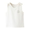 thumbnail image 2 of piuwrlz Summer Sleeveles Wide-StrapTank Tops Kids Girls Boys Lightweight Sports Vest Comfortable Round Neck Pullover White Size 9 Months, 2 of 3