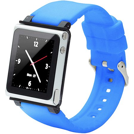 iWatchz Q Collection - Wrist pack for player - silicone, polycarbonate - blue - for Apple iPod nano (6G)