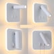 thumbnail image 4 of Lámpara de pared LED para mesita de noche, lámpara de pared de fondo para sala de estar, pasillo, hotel, ingeniería china, (foco giratorio cuadrado blanco, luz blanca cálida I) Rojo Verde, 4 of 5