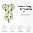 thumbnail image 4 of KLL Women 's Crew Neck Bodysuit Jumpsuits Seahorse Print Short onesies Stretch T Shirts, 4 of 7