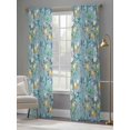 thumbnail image 4 of Lemon Tree Birds Sheer Curtains 84 Inch Length 2 Panels Set, Green Botanical Aqua Floral Blue Voile Window Treatment Rod Pocket Curtains Sheers Drapes for Bedroom/Living Room/Kitchen 52"x84"x2, 4 of 7