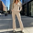 thumbnail image 6 of 2 Piece Tracksuit For Women, Zip-Up Cropped Hooded Jacket, Soft Flared Pants, Fall Slim Fit Casual Lounge Set S-XL, 6 of 6