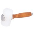 thumbnail image 1 of Martillo para tallar cuero, martillo de nailon para manualidades, herramienta de estampado con mango de madera (cabeza doble con mango amarillo), 1 of 10