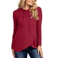 thumbnail image 2 of Neewe Maternity Hoodie Plain Round Neck Long Sleeves Shirt Casual Top Basic Tee Layering Sweatshirt, 2 of 8