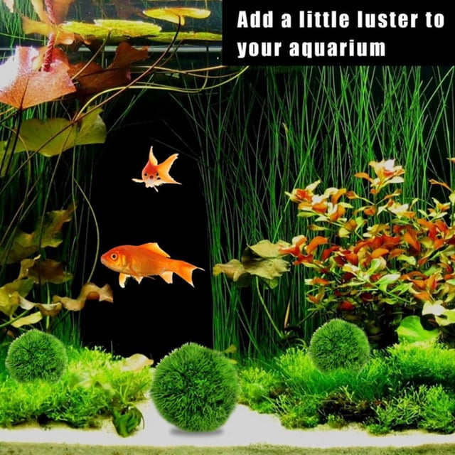Plantas artificiales para acuario, bolas de algas verdes, simulación de paisaje de algas marinas, adorno de malas hierbas acuáticas para decoración de peceras
