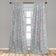thumbnail image 3 of Ambesonne Fantasy Curtains, Whimsical Cartoon Aliens, Pair of 28"x95", Pale Pink and Soft Blue, 3 of 3