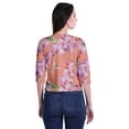 thumbnail image 3 of Moomaya Printed Keyhole Neck Ring Top Casual 3/4th Sleeve Tees Tank Tunic Top, 3 of 6