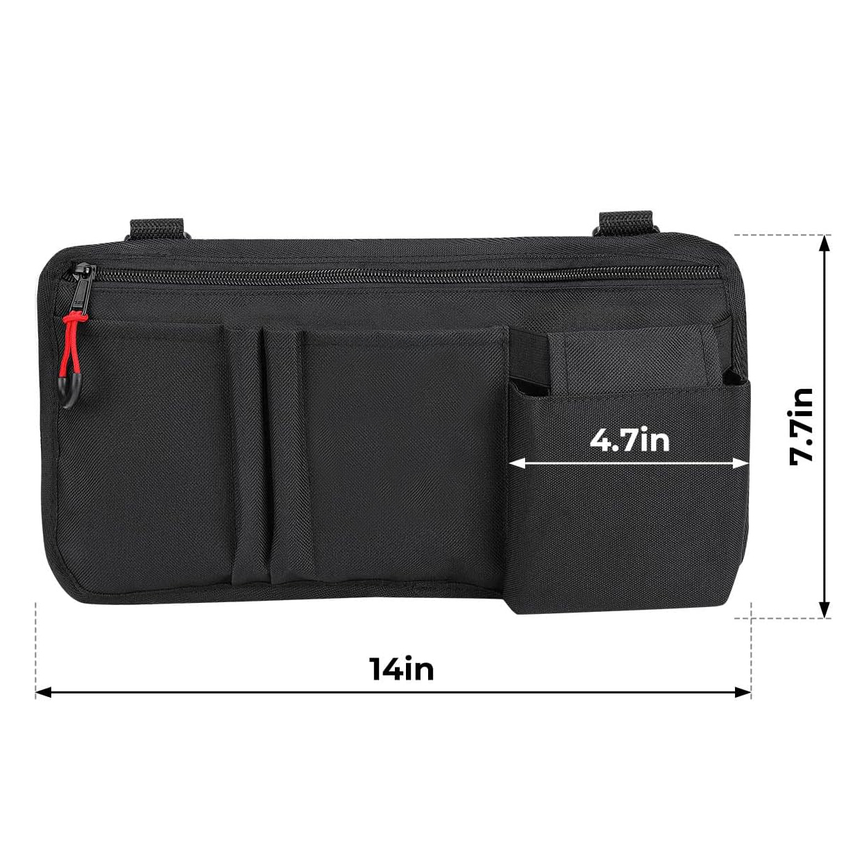Wheelchair Side Bag with Cup Holder - Storage Pouch (with Drink Holder) for Walkers, Rollators and Mobility Scooters, Ideal Gift