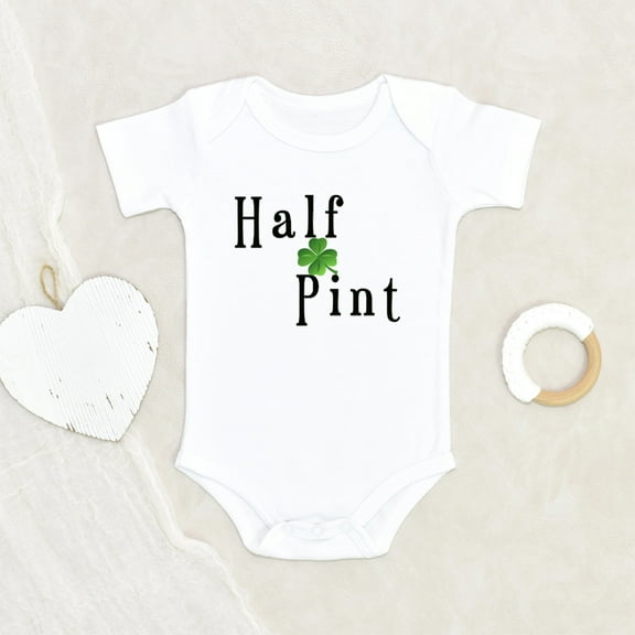 Newbabywishes - Half Pints Shamrock Baby Clothes for Boys and Girls - Cute St. Patrick's Day Baby Clothes