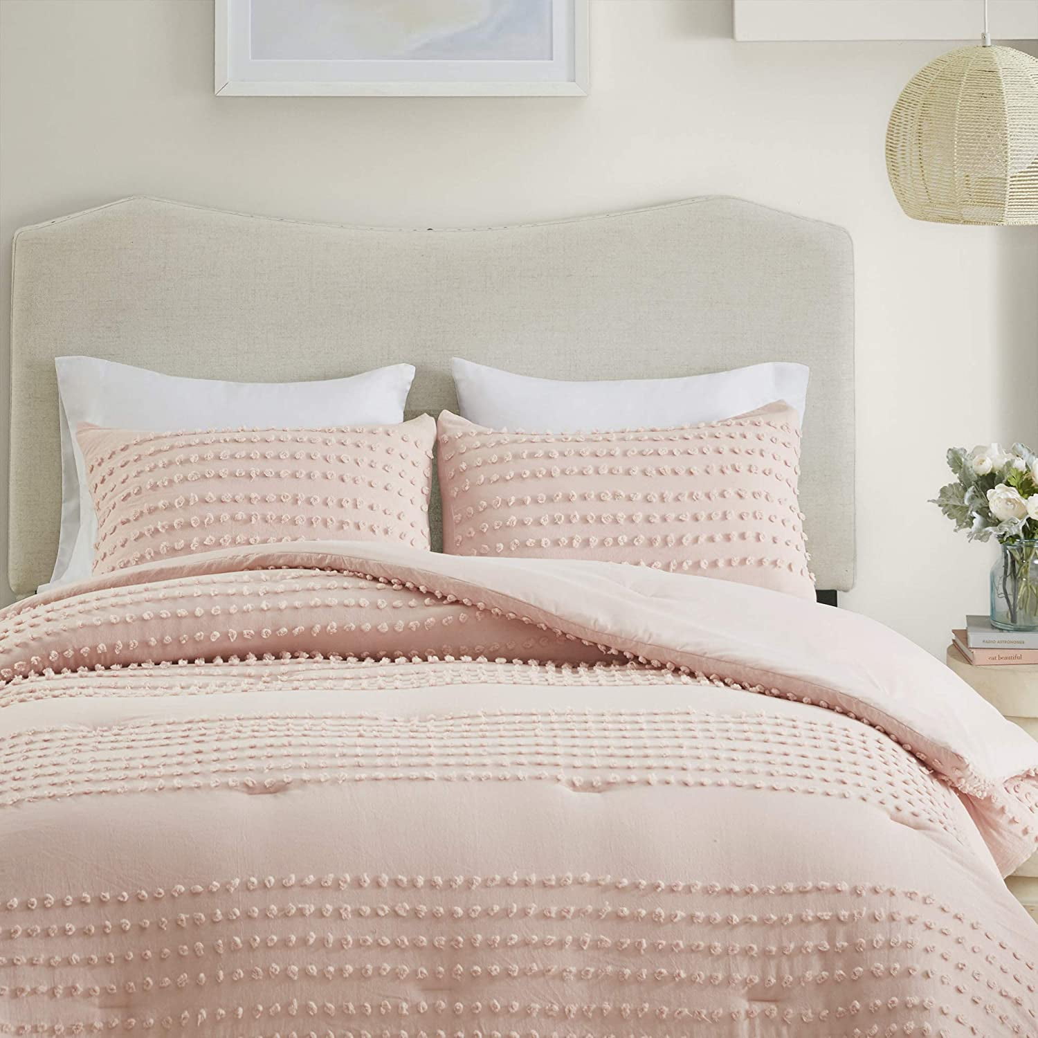 Comfort Spaces Phillips Cotton Comforter Set Cotton Jacquard Pom