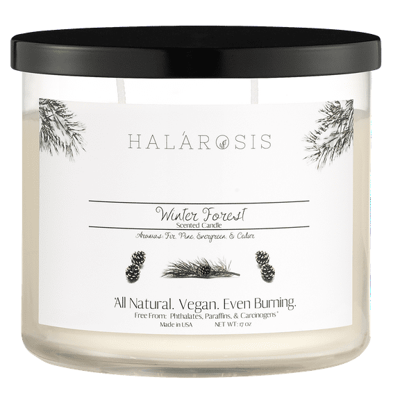 Halarosis, 17 oz, Soy Candle, Winter Forest, Container Candle