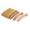 thumbnail image 1 of Unique Bargains Cupboard Door Drawer Hardware Wood Pull Handles Beige M4 Thread Hole 10 Pcs, 1 of 4