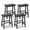 Black, variant on Gymax Solid Wood Saddle Bar Stools Set of 4 Backless Wooden Barstools w/Footrests Brown