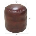 thumbnail image 4 of Round Shaped Goat Leather Handmade Eco-Friendly Cherry Pouf - Round Shape Pouf, 18" x 18" x 18", Plain Solid Pouf, Goat Leather Pouf, Recycled Foam with Fibre Fill Stuffed Pouf, Leather Seating Pouf, 4 of 8