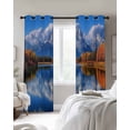thumbnail image 4 of Blue Mountain Blackout Curtains for Bedroom Living Room Darkening Curtains 96 Inches Long Modern Art Yellow Trees Lake Window Curtain 2 Panels Set Insulated Window Treatment Grommet Drapes 52"x96", 4 of 9