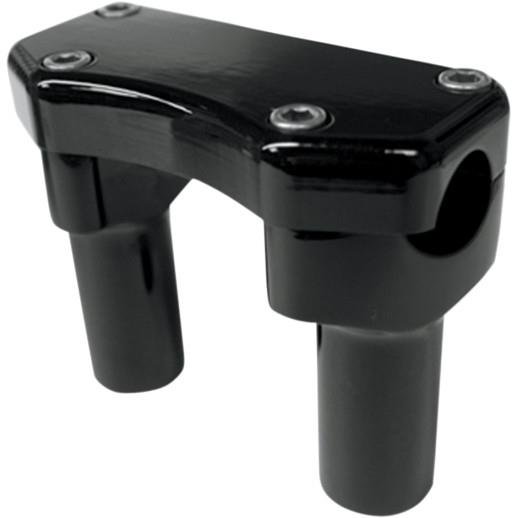 Drag Specialties 0602-0597 Handlebar Riser/Top Clamp Kit with 1in. Clamping Area - 10in. Tall - Black