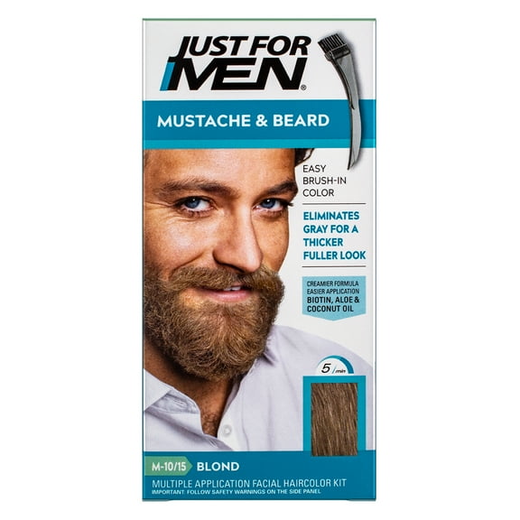 Just For Men Easy Brush In Mustache & Beard Color, Blond M-10/15 (2 pack) (Bundle)