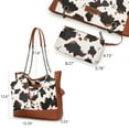 thumbnail image 6 of Wrangler Tote Bag for Women 2PCS Purses and Handbags Drawstring Shoulder Bag with Chain Straps, Cow-Brown, 6 of 7