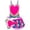 00#Hot Pink2, variant on Lullu Girls 3-Piece Swimsuit Tie Dyed Tankini Set with Boyshorts Bathing Suit, Sizes 7-16
