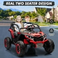 thumbnail image 4 of 24V Kids Ride On UTV 2-Seater 4WD Off Road Electric Vehicle with Remote Control, LED Lights, 4 Shock Absorbers, One-Button Start, and Music Player, for Ages 3 +, 4 of 6