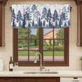 thumbnail image 6 of Navy Blue Pine Tree Curtain Valances for Windows, Kitchen Valance Window Treatments Panel 2 Pack, Spring Botanical Watercolor Rod Pocket Short Curtains for Bathroom Bedroom 42 x 12 Inch, 6 of 8