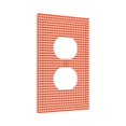 thumbnail image 2 of Kll Orange Gingham Wall Plate,Gloss Finish,Standard Size 1 - 5" X 3", Polycarbonate Thermoplastic,Electric Receptacle Plug Covers, 2 of 8