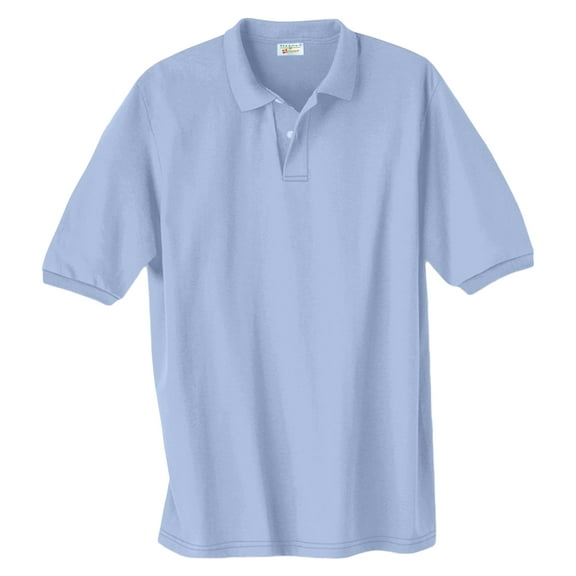 Hanes Men's Cotton-Blend Ecosmart&Reg; Jersey Polo , 054 , Light Blue , Large
