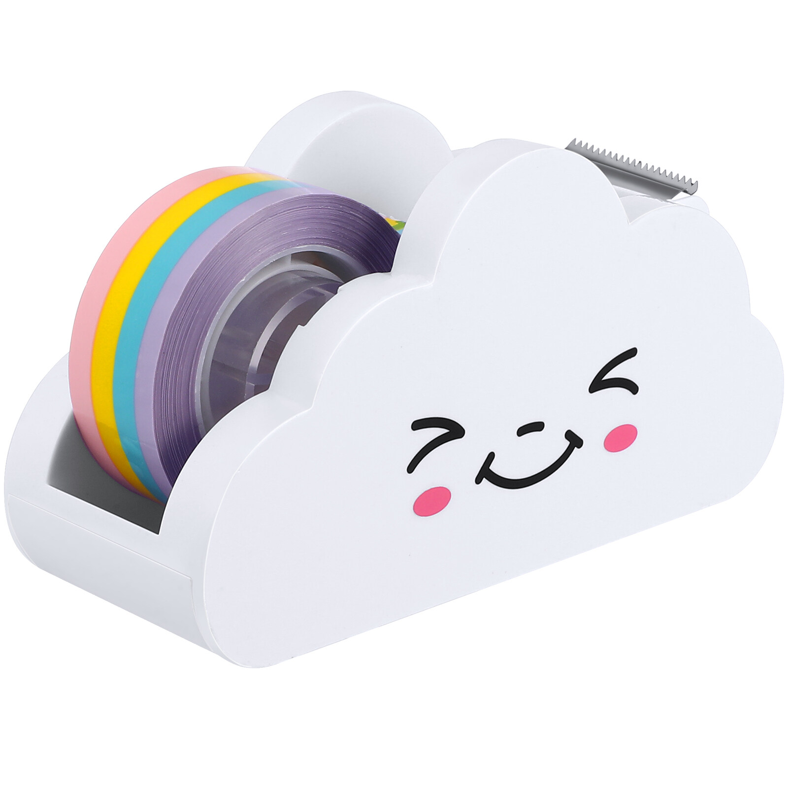 HOMEMAXS Lovely Cloud Tape Dispenser with Rainbow Tape School Office