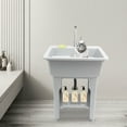 thumbnail image 3 of Utility Laundry Sink with Faucet & Storage Shelf, Gray, Slop Sink Wash Station for Garage, Shop, 3 of 21
