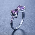 thumbnail image 3 of Ring Fuchsia Zircon Ring Color Diamond Fashion European and American Jewelry, 3 of 5