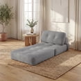 thumbnail image 3 of Giantex Convertible Folding Sofa Bed, Fold Out Sleeper Chair, Floor Sofa for Bedroom, Gray, 3 of 9