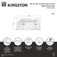thumbnail image 6 of Aqua Eden VTAP603022R 60-Inch Acrylic Rectangular 3-Wall Alcove Tub with Anti Skid and Right Hand Drain Hole in Glossy White, 6 of 11
