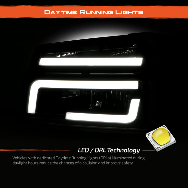 AKKON - Fits 2004-2012 Chevy Colorado/GMC Canyon 06-08 Isuzu i-Series [LED  Tube Parking] Chrome Headlights Headlamp Pair LH+RH