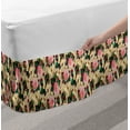 thumbnail image 2 of Floral Bed Skirt, Rhythmic Rose Flower Blossoms Leaves Berries Twigs Illustration Print, Elastic Bedskirt Dust Ruffle Wrap Around for Bedding Decor, 4 Sizes, Pastel Brown Multicolor, by Ambesonne, 2 of 2