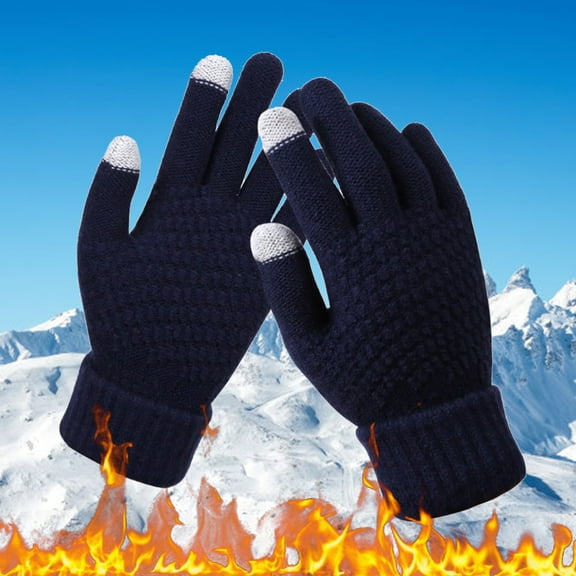 Men's And Women's Snowflake Printing Gloves, And Fashionable Mobile Phone With Screen Knitted Gloves, Thick And Warm Winter Adult Women Gloves Mitten Mittens for Women Cold Weather Heated Winter