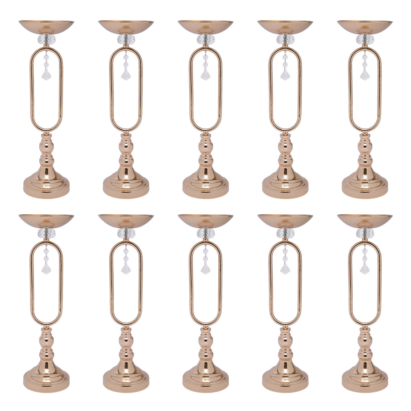 Flkoendmall 10 x Metal Trumpet Vases Decoration Wedding Vase Desktop