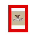 thumbnail image 1 of Dog Pet Newspaper Read Art Deco  Fashion Picture Display Art Red Photo Frame, 1 of 4