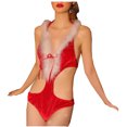 thumbnail image 2 of Tirantes de mujer Camisón de Navidad Sexy sin cintura Tentación Bodusuit Pompotops qyievc945, 2 of 9