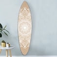 thumbnail image 6 of Benjara Wooden Surfboard Wall Art with Medallion Print- Brown and White, 6 of 6