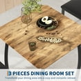 thumbnail image 5 of Huisuilinss 3-Piece Dining Table Set,Farmhouse Kitchen Table And Chair For 2,Wood Square Table With Upholstered Chair,Metal Frame Dining Room Table Set For Small Space Apartment Studio, 5 of 8